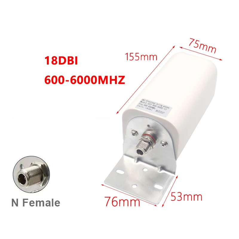 Imagem -02 - Amplificador Exterior do Sinal da Antena Omnidirecional Placa de Rede do Cpe do Router Ganho Impermeável 18dbi 6006000mhz Gsm 4g 5g 600-6000mhz