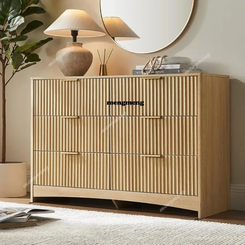 

Fluted Dresser for Bedroom, Wide Wooden Dresser with 6 Deep Drawers, Closet Storage Organizer with Round Corner Customized