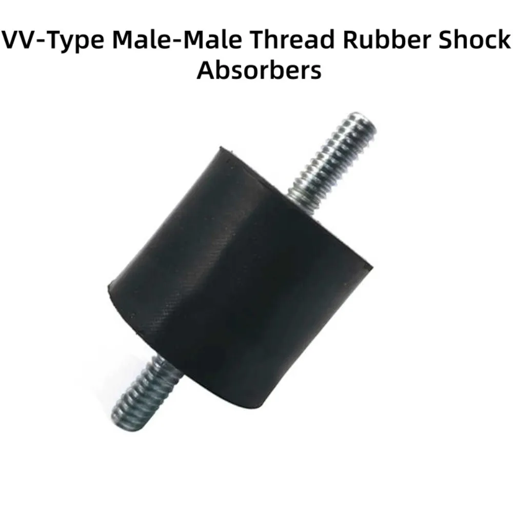 VV-Type Rubber Shock Absorber Mounts, M3/M4/M5/M6/M8 Double Head Studs, 8-40mm Diameter Anti-Vibration Isolators for Motors