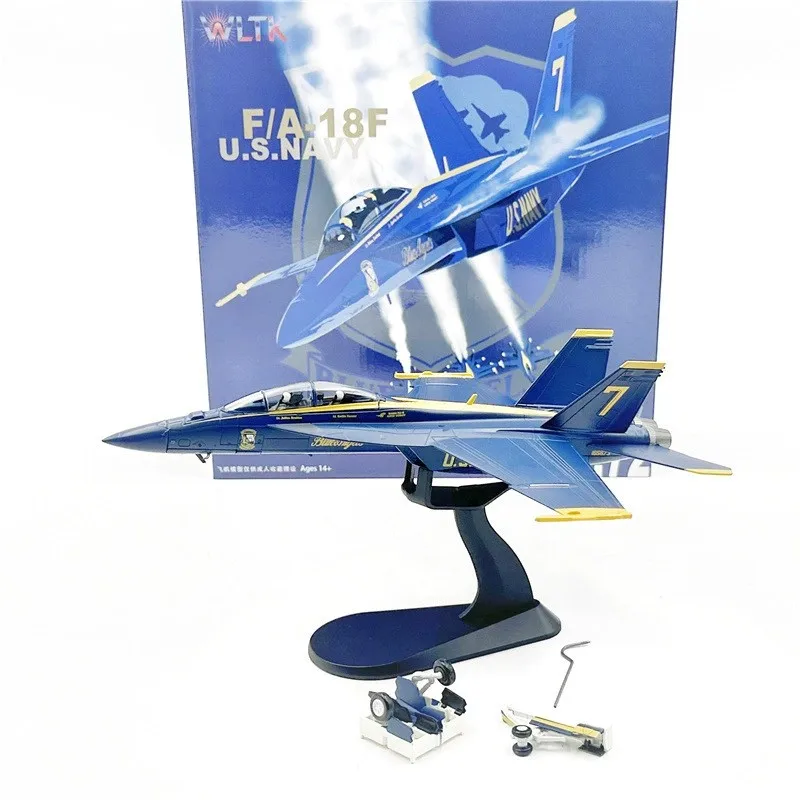 Die-cast 1/72 US Navy Blue Angels F/A-18 Hornet Carrier-Based Fighter Jet Finished Model Aircraft Gift Collection Souvenir
