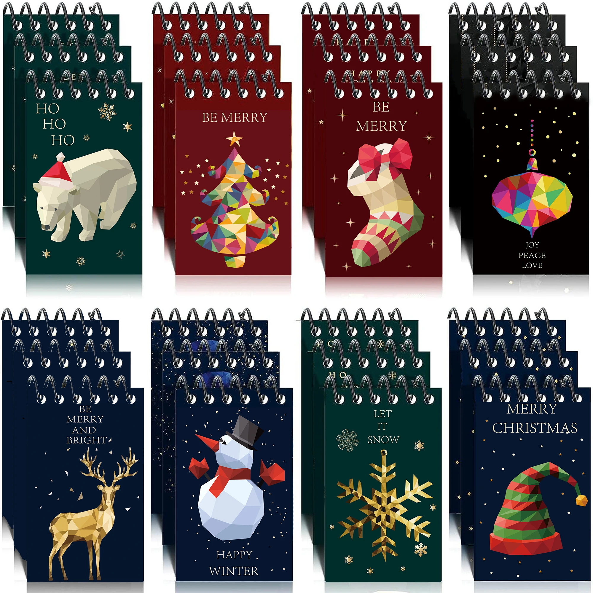 8-teiliges Mini-Notizbuch mit Weihnachtsthema, Weihnachtsdekoration, Tasche, tragbarer Notizblock, kleine Preisheft für Kinder