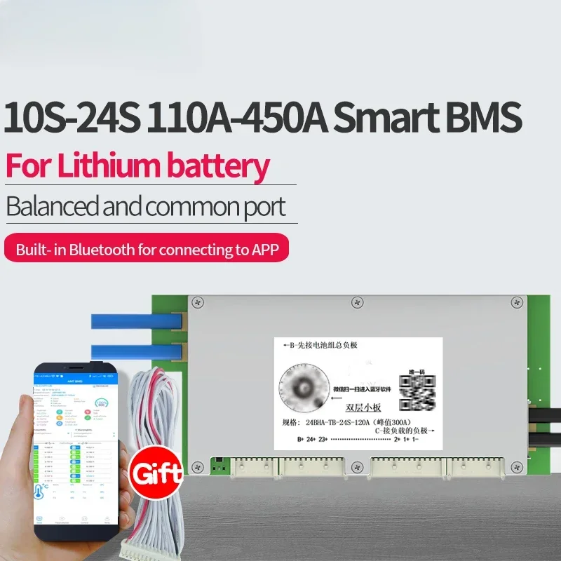 10S-24S ANT BMS 16S 20S Support Software APP Bluetooth 500A 450A 300A 275A 200A 125A LiFePo4 Li-ion LTO Battery Protection Board