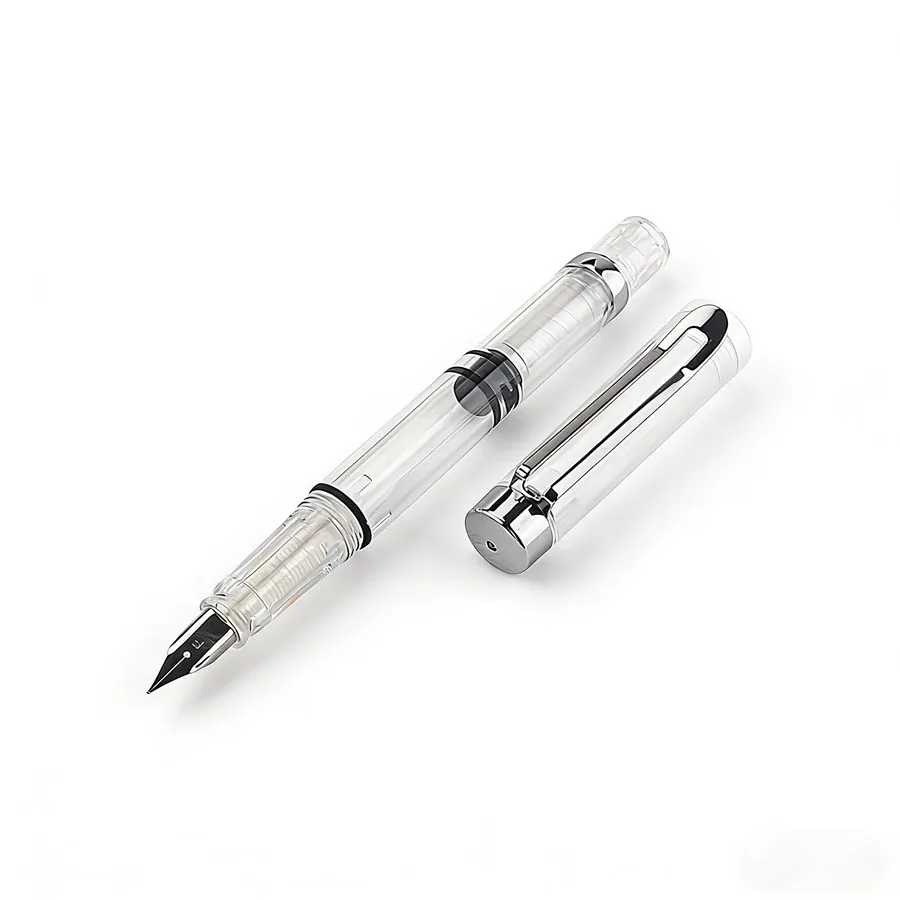 Special Offer Piston Fountain Pen Fine Nib 0.5mm Transparent Piston Ink Pen School Business Office Gift Writing Pen