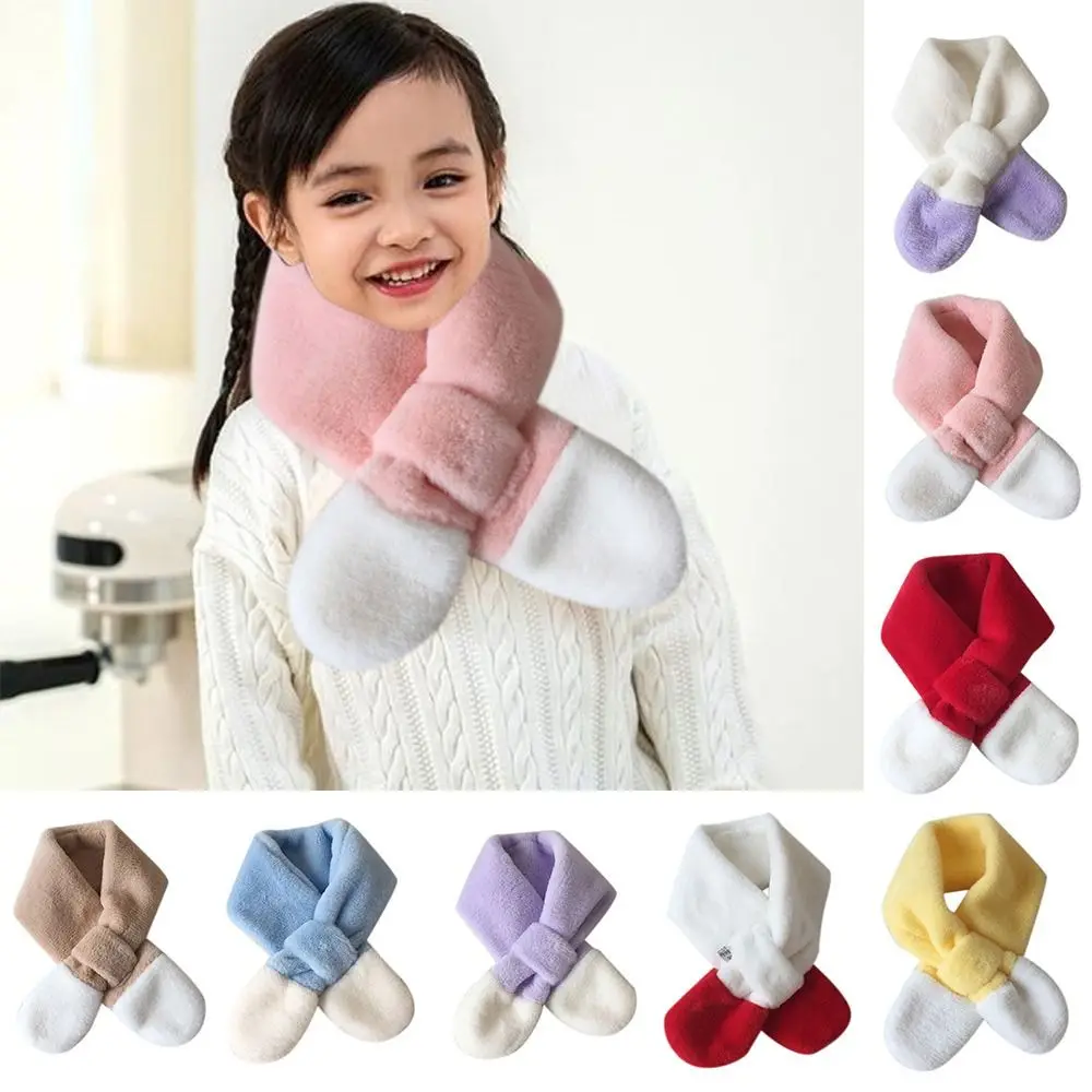 

Bib Baby Thermal Neck Warmer Windproof Coldproof Snap Fastener Boys Girls Plush Scarf Neckerchief Warm Neck Cover