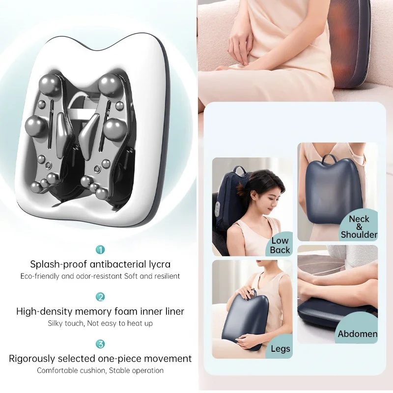 حار بيع مقعد التدليك مصنع شياتسو الرقبة الظهر مدلك الجسم الاهتزاز تدليك وسادة مع التدفئة