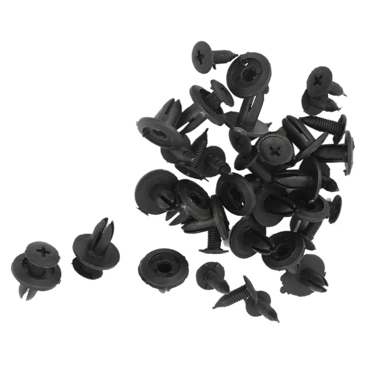 

Hole Fastener clips Plastic 50pcs Decor Door Push pins Rivets Accessory Black Bumper Closure Fender Fixing New