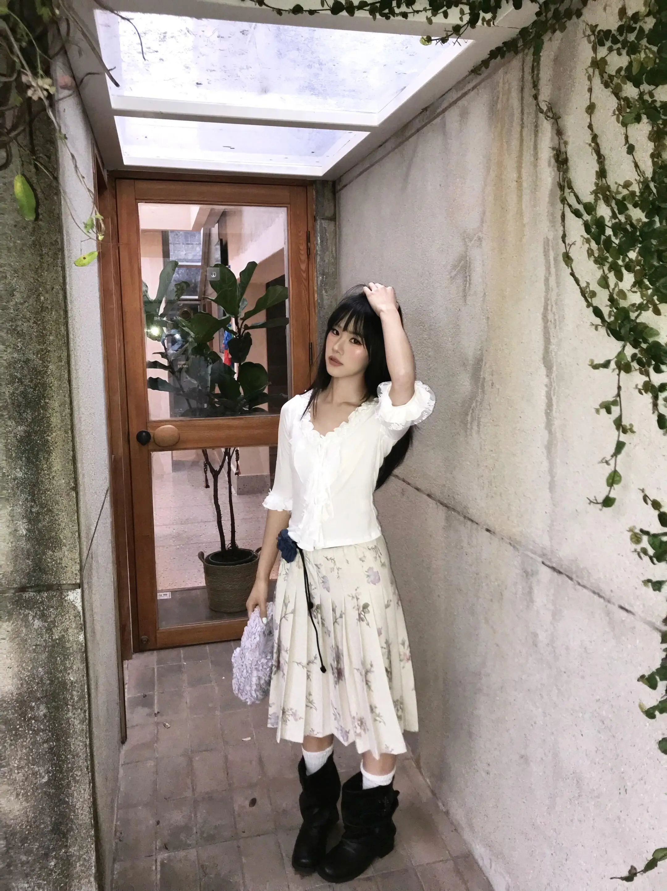 High Quality Floral Embellished Pleated Skirt Women's Casual Style Spring Summer New Arrival City Commute Daily Travel Friendly