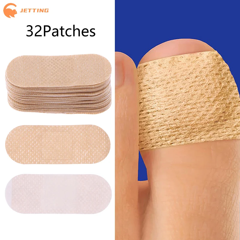 Patchs pour ongles des pieds, 32 pièces, tissu Non tissé Non irritant et respirant, bandes polyvalentes pour soins des pieds