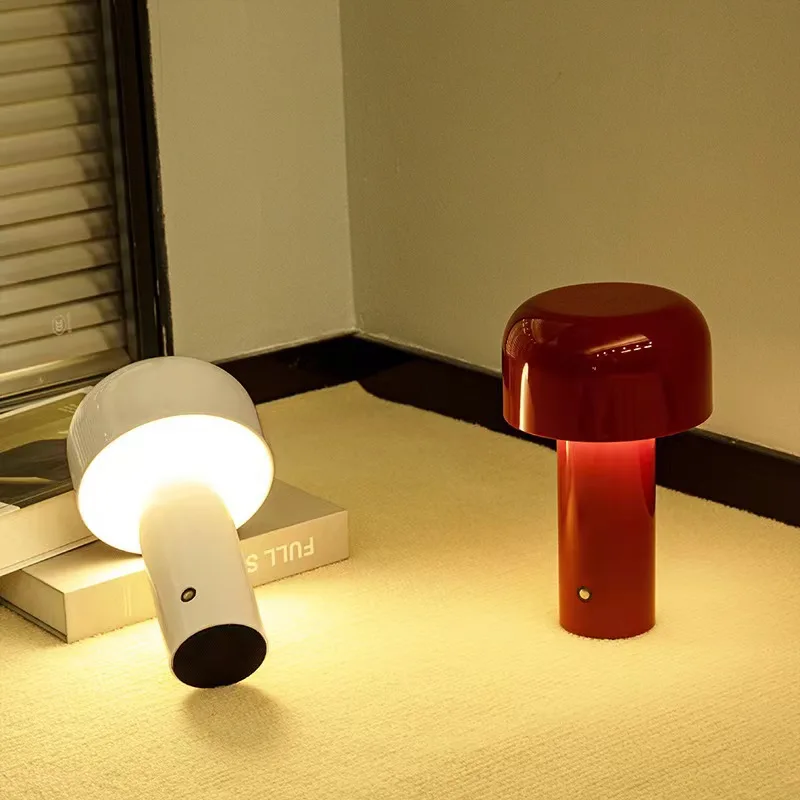 

Hot Mushroom LED Wireless Table Lamp, Minimalist Ambiance Lamp for Bedroom, Bedside, Home Decor