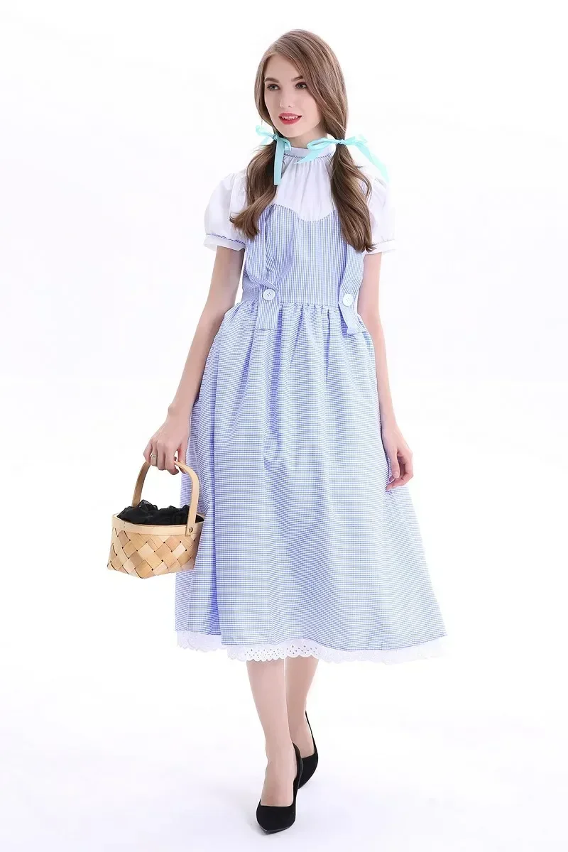 بدلة لعب الأدوار لحفلة الهالوين للنساء البالغات فستان لوليتا فرنسي على الطراز الفيكتوري زي نادلة الخادمة