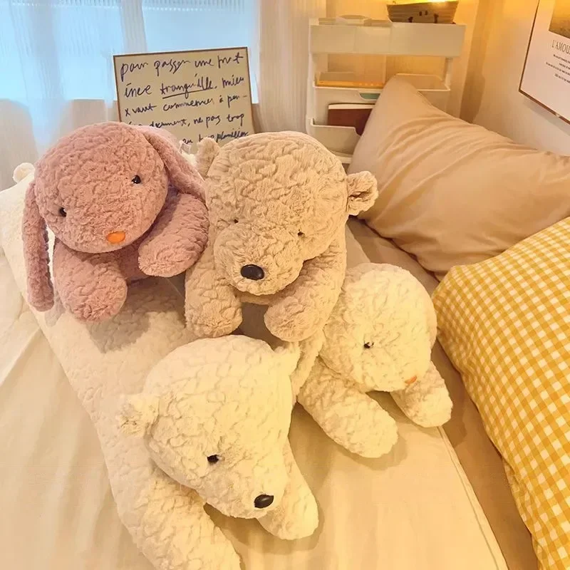 Cute Stuffed Animal Rabbit Sleeping Cushion Large Rabbit Body Pillow Long Bear Decorative Body Pillow Chair Back Cushion Decor