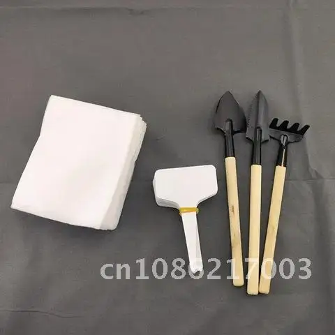 

Mini gardening plant starter tools 3 kit set nursery pot set shovel Rake Spade Plant label tags Seed growing Flowers Tools C1