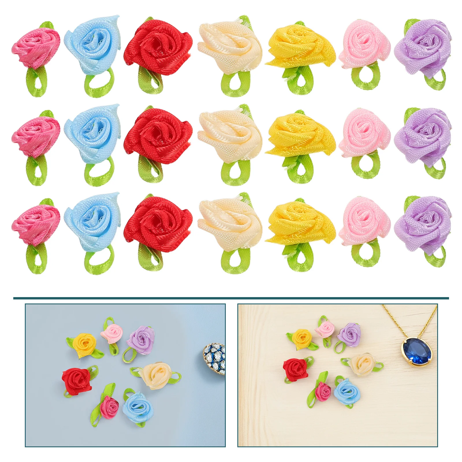 

250pcs Mini Satin Ribbon Roses Fabric Flowers For Diy Crafts Wedding Decor Handmade Appliques Artificial Flower Embellishments
