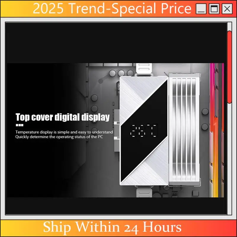 (Latest) CPU Cooler, ARGB Quiet Fan 2 Heat Pipes Air Radiator For LGA1700 1200 115X AM4 AM5 PC Processor Heatsink Cooler