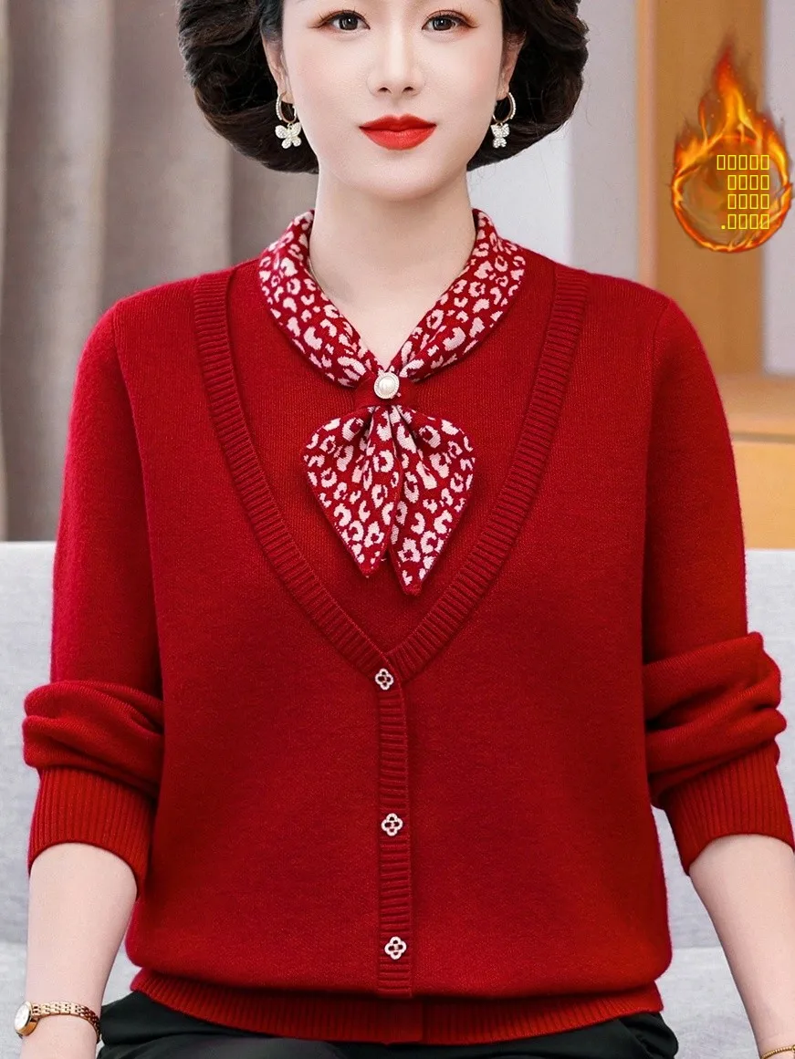 

Утепленный вязаный свитер-воротник из флиса для женщин: модный теплый топ на осень-зиму, универсальный размер