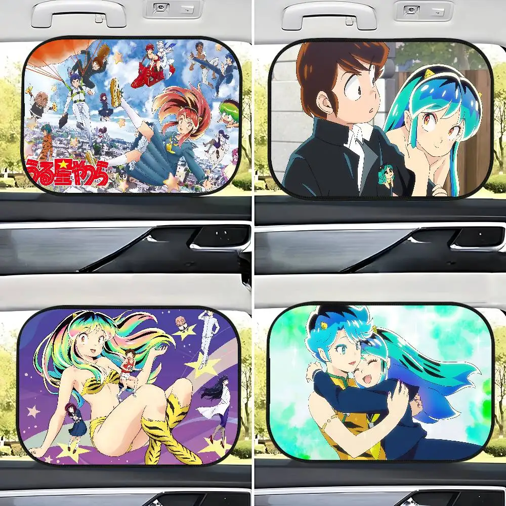 

U-Urusei Y-Yatsura Cartoon Car Sun Shade UV Protection Electrostatic Adsorption Car Window Sunshade For Kids Outdoor Sunscreen