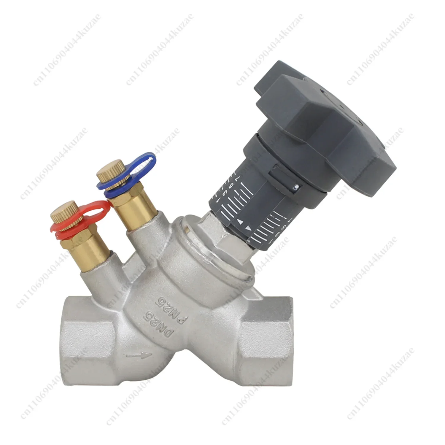 FMT Stainless Steel Static Flow Control Valve, DN15/DN20/DN25 Female Thread Regulating Fitting for Pipeline Water Adjustment