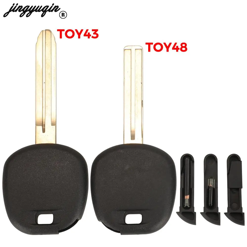 

jingyuqin Transponder Car Key Case Shell For Toyota Rav4 Prado Corolla Camry Reiz Highlander Yaris Corolla Fob TOY43 TOY48 Blade