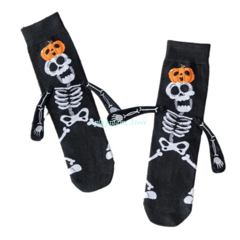 Y88A Halloween theo chủ đề Skeleton Bàn tay Bàn tay ngắn Thiết kế unisex Thiết kế vớ mắt cá chân thoải mái cho sự kiện tiệc tùng