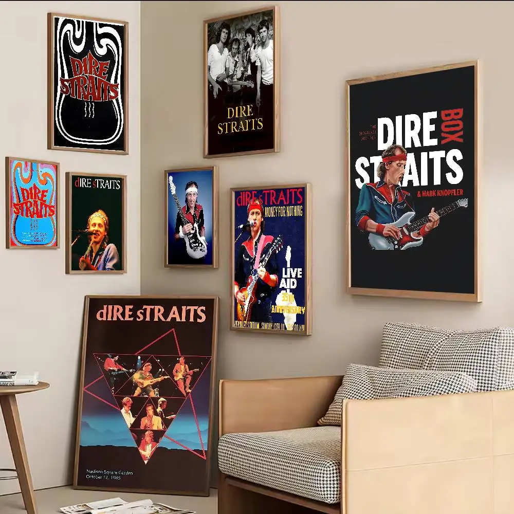 Singer Dires S-Straits Whitepaper Poster Waterproof Paper Sticker Coffee House Bar Aesthetic Art Wall Painting