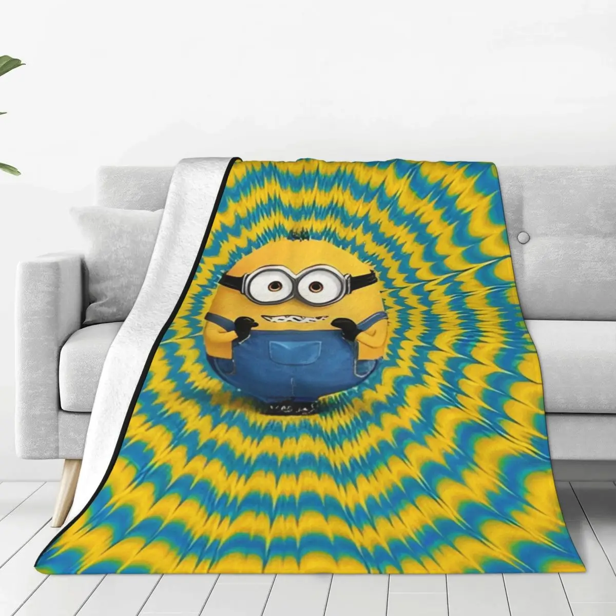 Minions Blanket Warm Soft Funny Plush Throw Blanket For Living Room Airplane Travel Flannel Bedspread Bed Cover