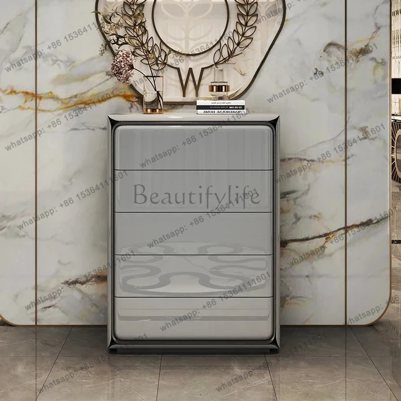 

minimalist chest of drawers Modern light luxury chest of drawers Bedroom bedside storage Living room storage decorative cabinet