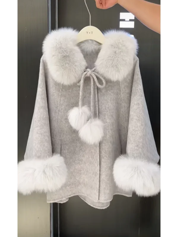 

ay клетчатое пальто с меховым воротником и капюшоном в Корейском стиле для поездок на работу, зимняя мода для женщин и леди