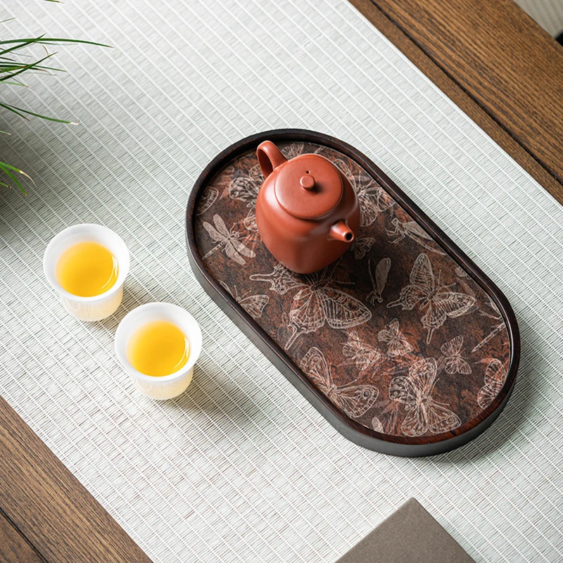 

Retro Chinese Ancient Style Bamboo Tea Tray Ceremony Dry Bubble Tray Kung Fu Tea Ceremony Accessories Coffee Table Zen Tea Mat