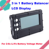 1pcs For 2-6s Li-Fe Battery Voltage Meter 3 in 1 Battery Voltage Meter Balance Charger LCD RC Battery Discharger Balancer