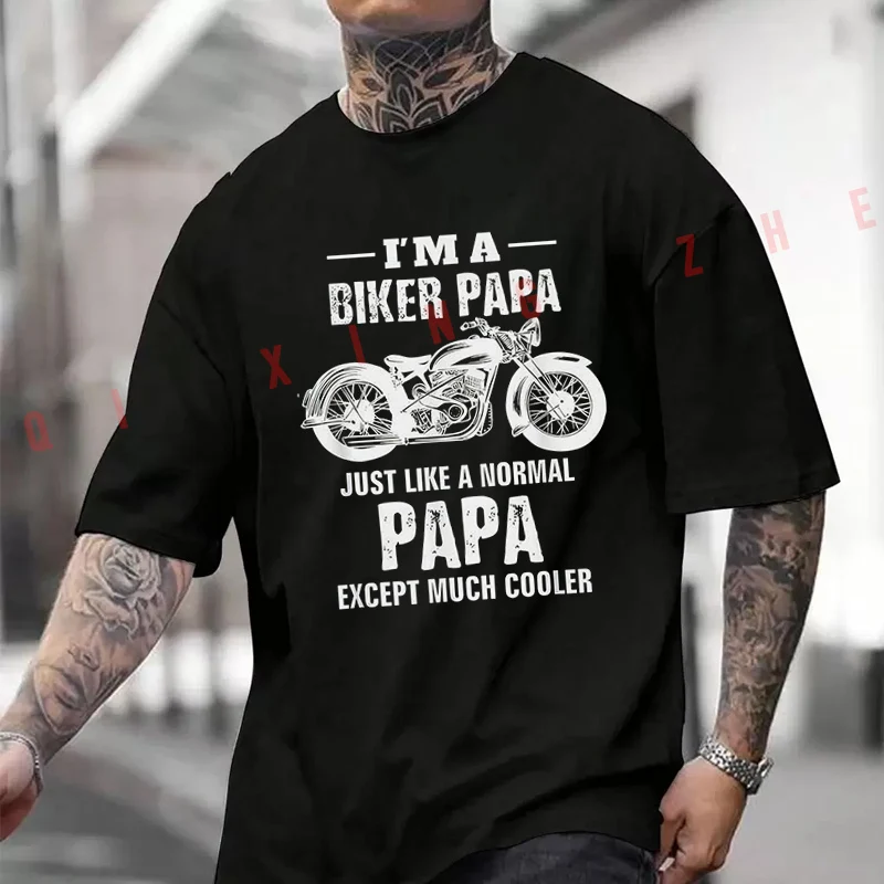

Motorcycle Shirts Biker Papa Bike T-shirt Moto Summer Cotton Short Sleeved Tee Casual Breathable Unisex Tops