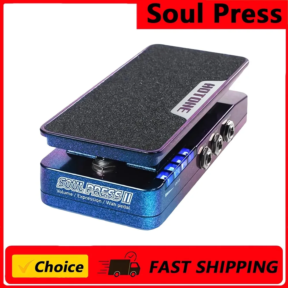 

Гитарная педаль эффектов Hotone WAH Active Volume Passive Expression Switchable Soul Press II 4-в-1 с видимым индикатором