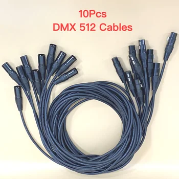 10 Stücke 1-2 Meter DMX-kabel 3Pin XLR Bühnenlicht 512 Signale Transferleitung Abgeschirmte Folie Isolieren Signalinterferenz Für DJ Audio