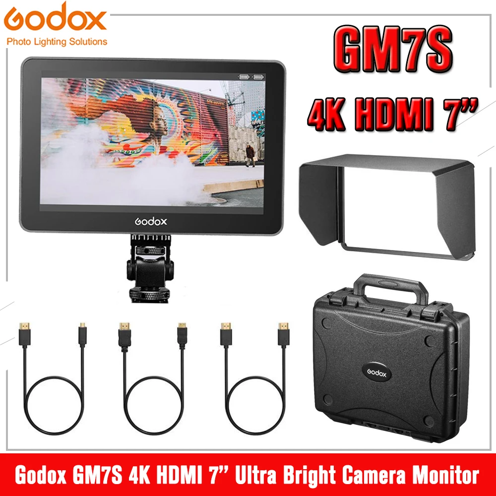 

Godox GM7S 7’’ Ultra Bright Camera DSLR Monitor 3D LUT Touch Screen IPS FHD 1920x1080 Video Field Monitor