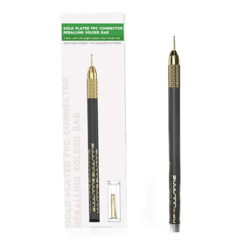 SC98 Carbon Fiber Gold Plated FPC Connector Scratch Resistant Ball Head Soldering Pin Set For Mobile Phone PCB Repair