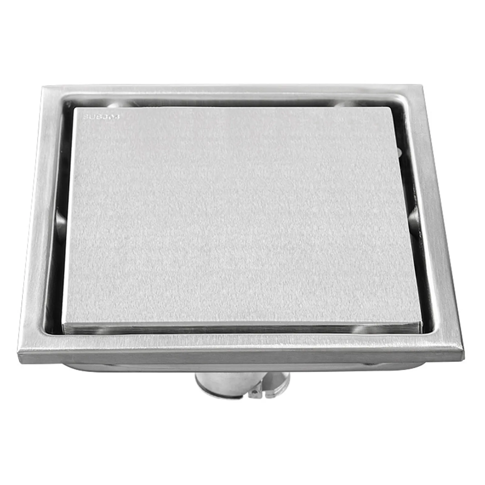 Brushed Nickel Finish Stainless Steel Bathroom Shower Floor Drain, Modern Square Style, Exquisite Craftsmanship, Easy Cleaning