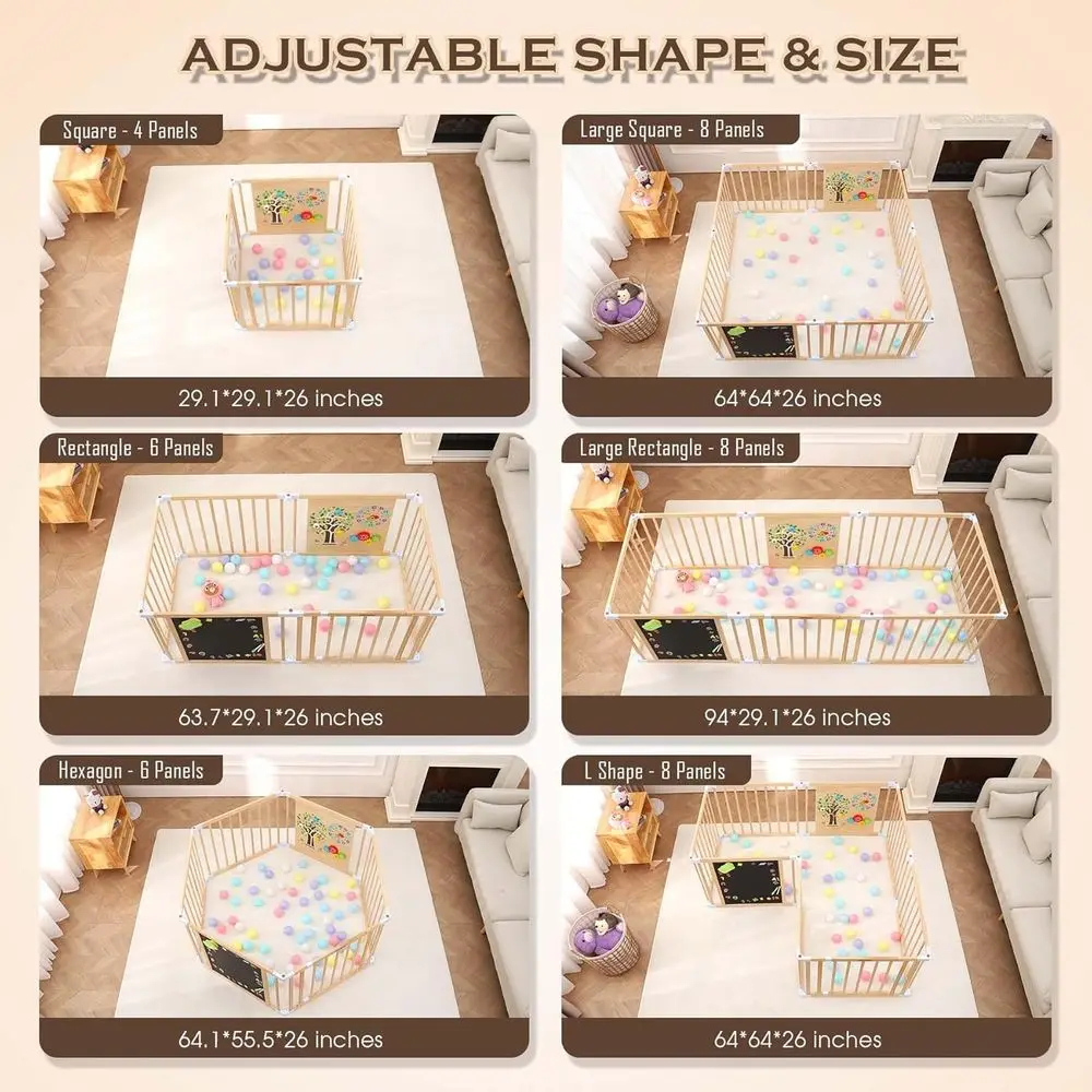 روضة أطفال خشبية قابلة للتعديل مع باب، سبورة/سبورة بيضاء مغناطيسية، ألعاب مونتيسوري، مركز أنشطة الطفل للأعمار من 3 سنوات فما فوق