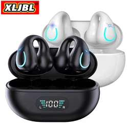 XLJBL Freebuds Clip On Bluetooth 5.3 Earbuds Open Ear Bone Conduction Wireless Headphone Waterproof Sport Running Work Earphone