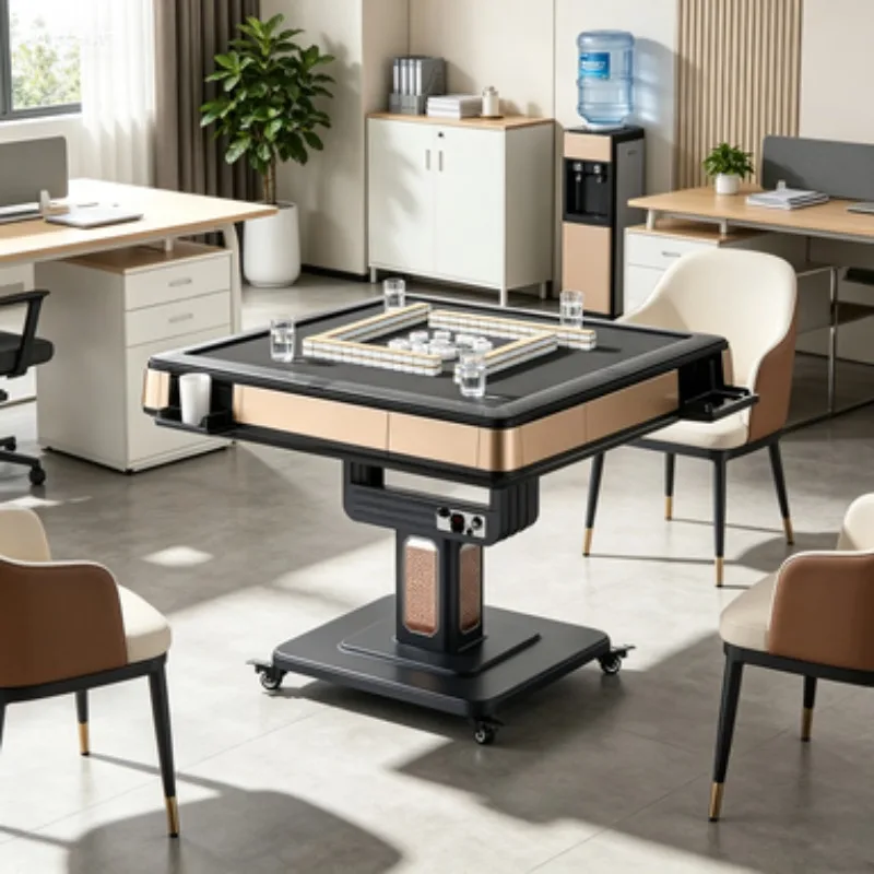 Mini Portable Automatic Mahjong Machine, Folding Electric Mahjong Table for Travel, 4-Player Mahjong Table