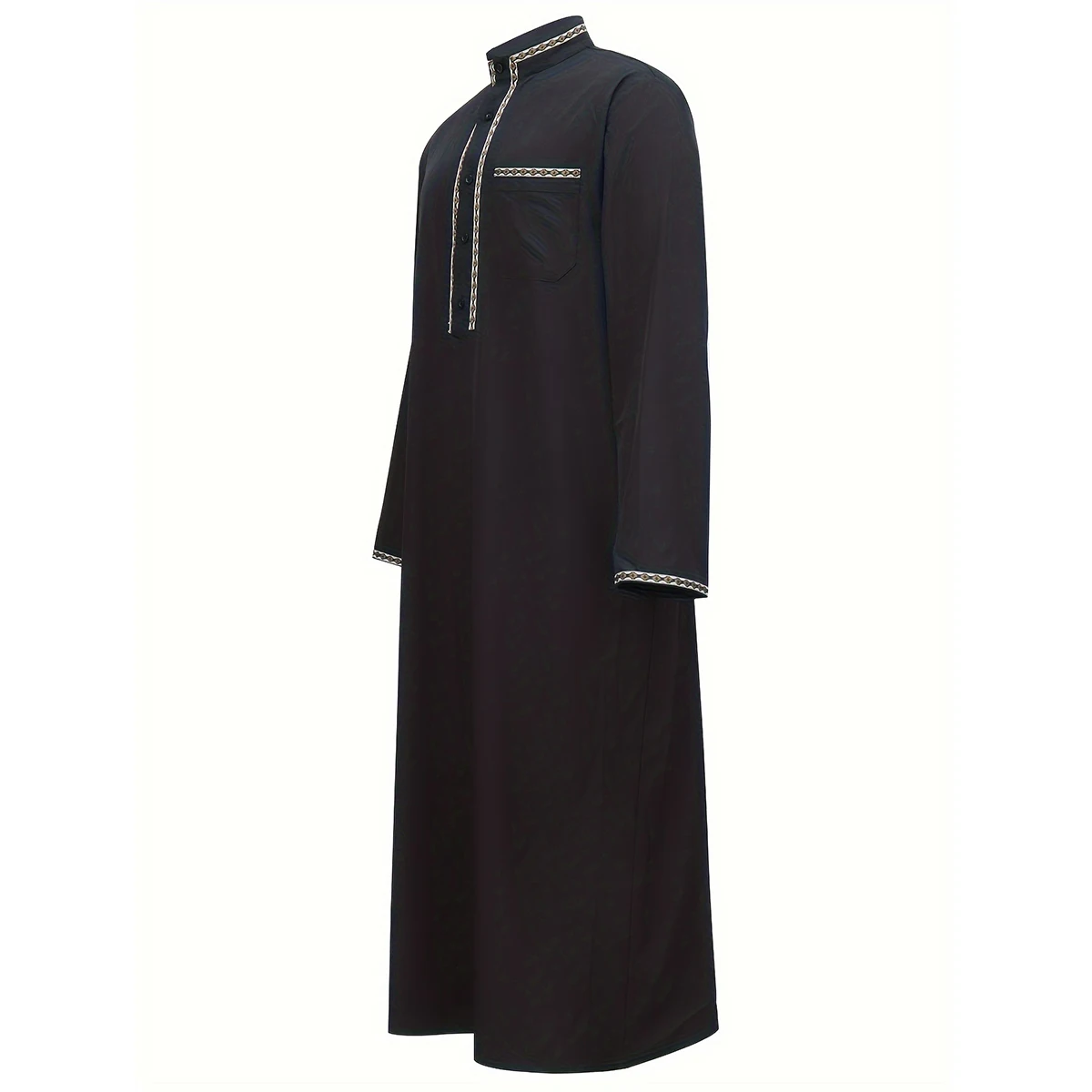 

Men's Kaftan Robe Long Sleeve Islamic Formal Wear Loose Robe Arabic Ethnic Style Casual Kaftan With Pockets