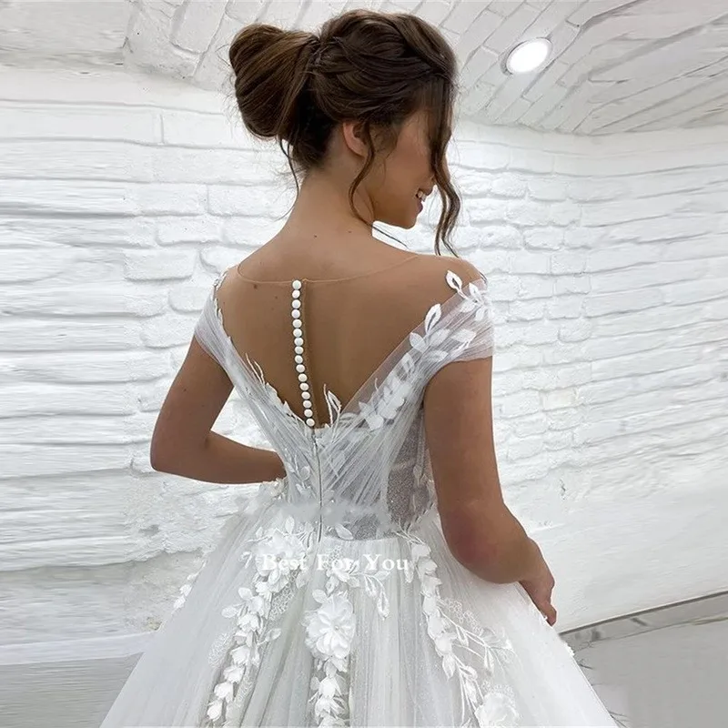 Женское свадебное платье с открытой спиной, V-образным вырезом, со шлейфом
