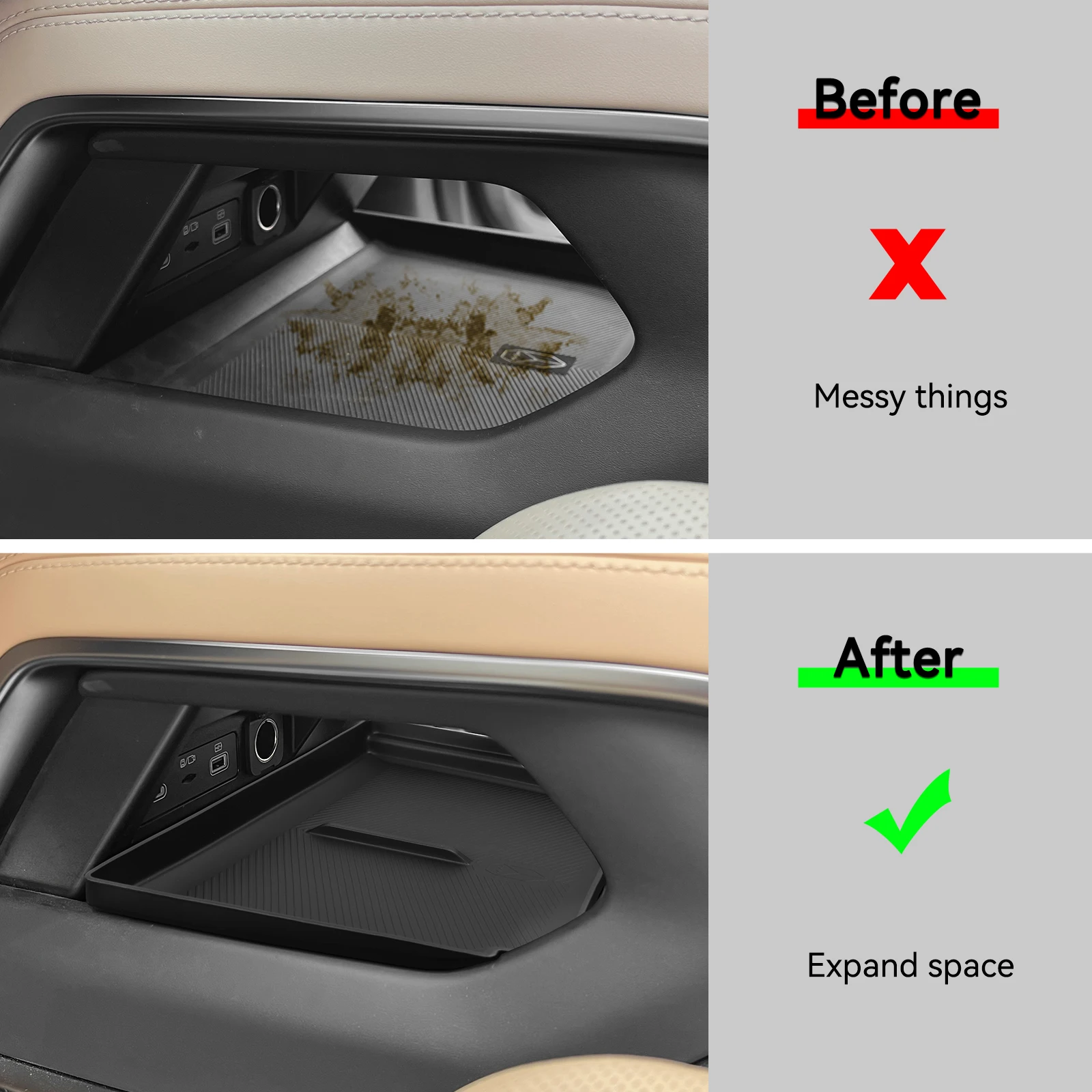 Smabee for Fang Cheng Bao Bao 8 / Denza B8/Leopard 8 2024-2026 TPE Center Console Lower Storage Box Car Accessories Black