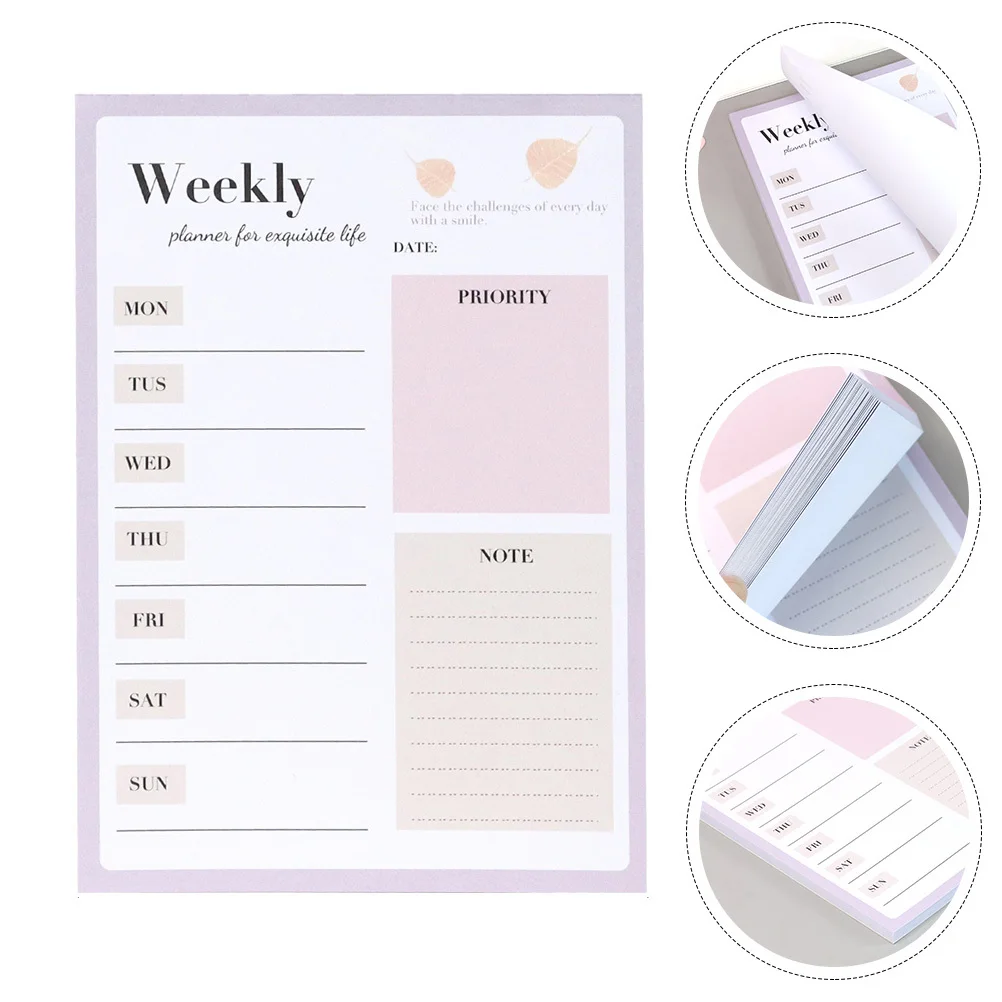 Blocco note per la casa Blocco note multifunzione Scrittura fluida Comodo pianificatore settimanale Forniture per ufficio Accessorio per la casa
