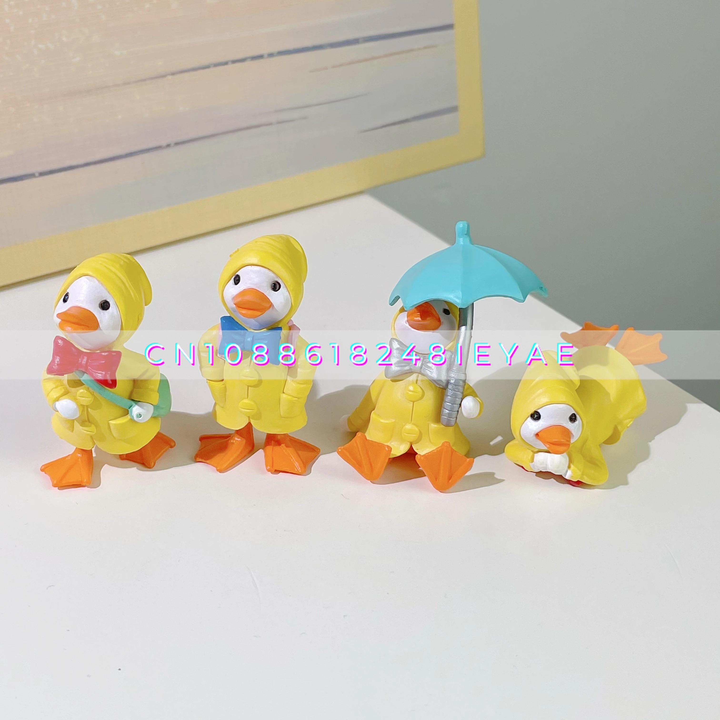 Yellow Raincoat Duckling! Cartoon Cute, Creative, Tabletop Ornament Gift