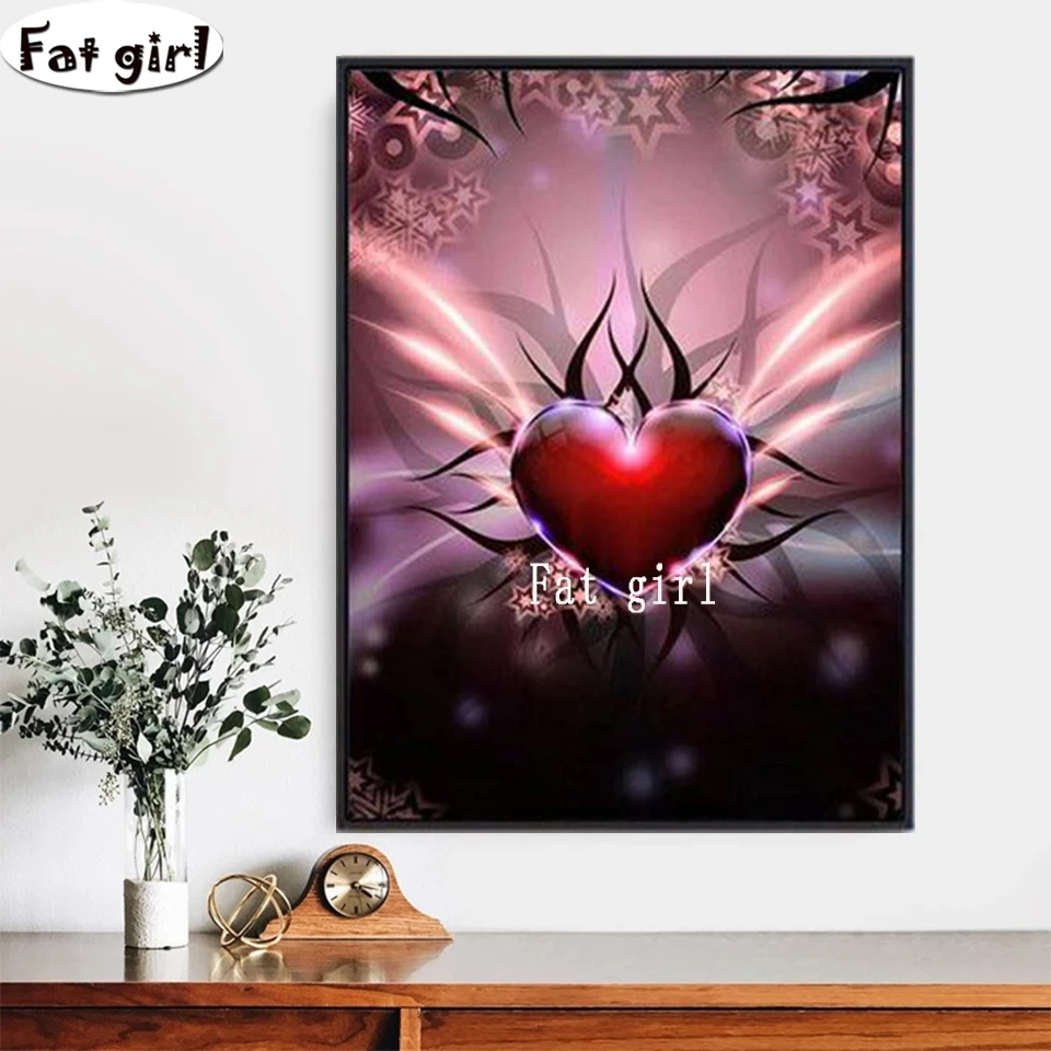 5D Diamond Painting Full Drill Round Fantasy Red Love Diamond Embroidery Sale Flower Mosaic Cartoon Cross Stitch Home Decor