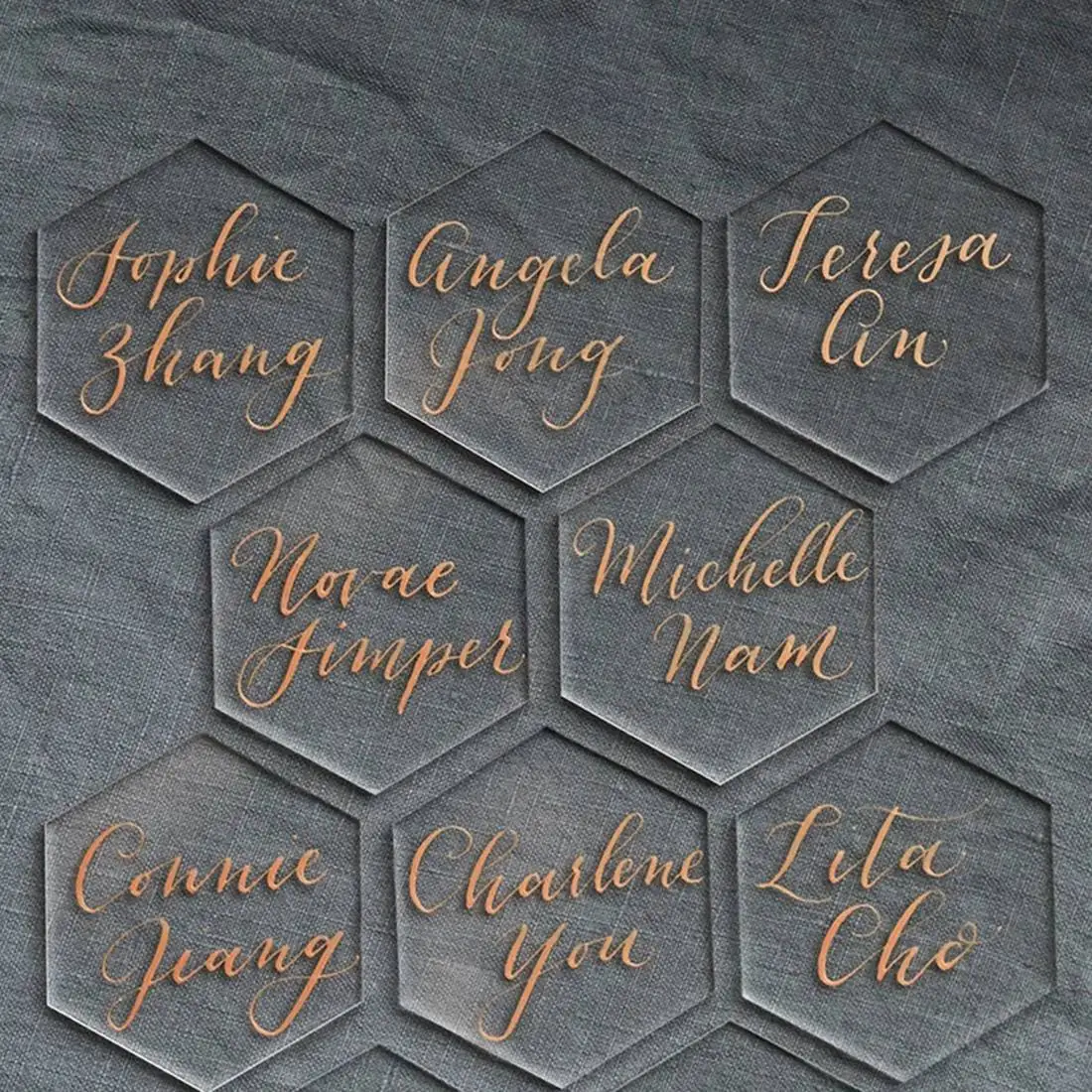 20Pcs Clear Acrylic Hexagon Blank Place Cards Wedding Decoration for Table Numbers Guest Name