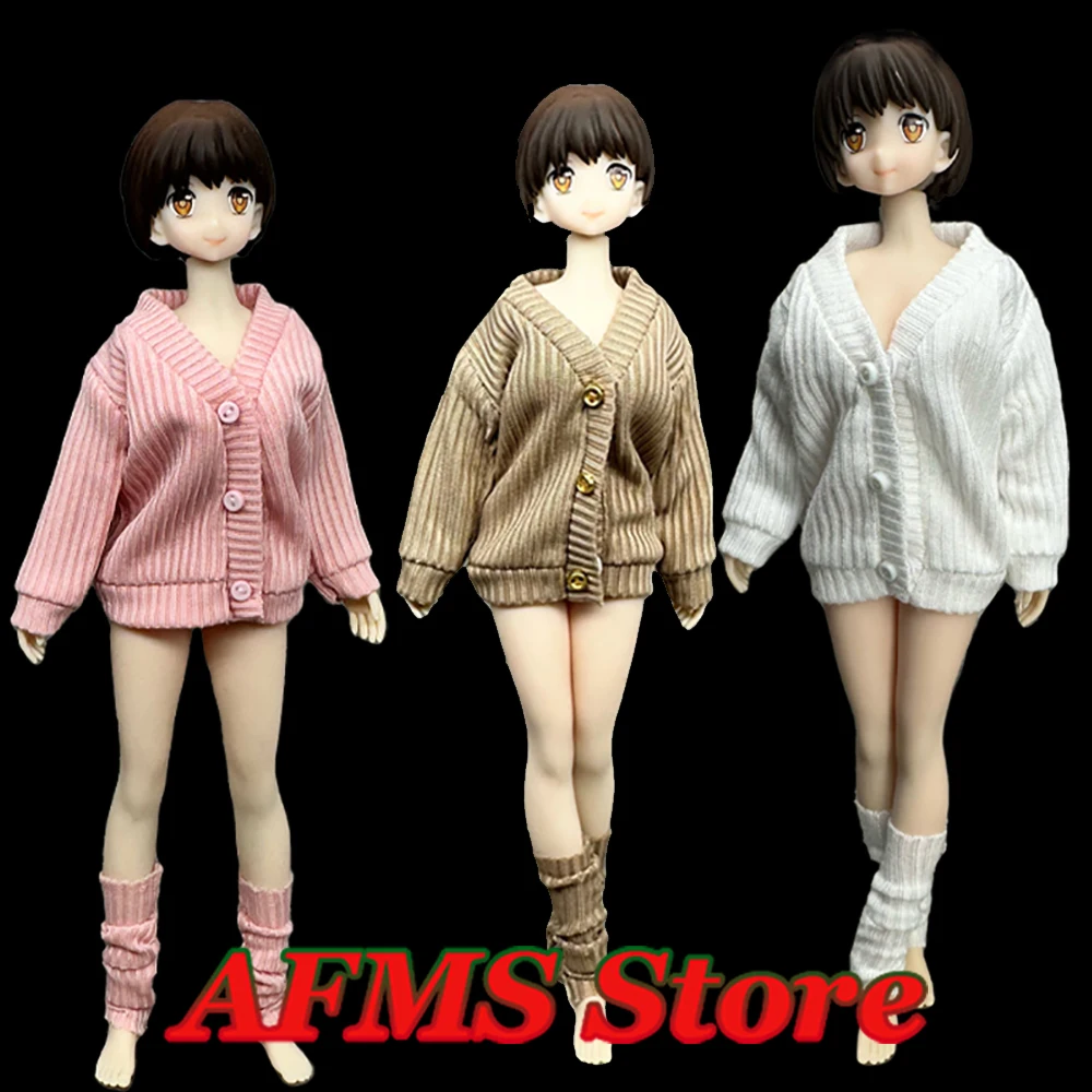

1/12 Scale Collectible Figure Anime Girl Sweater Jacket Knitted Cardigan Socks Clothes Set Fit 6Inch Women Soldier Action Figure