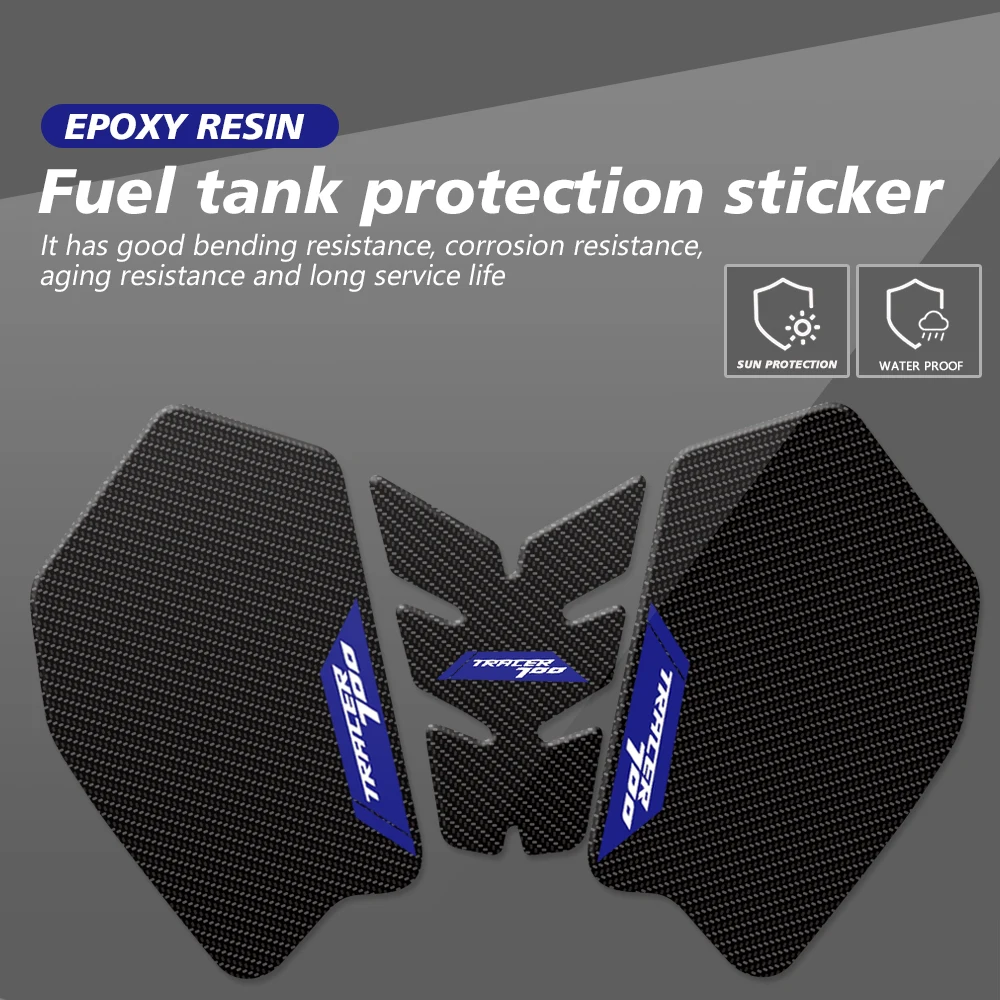 Fit For YAMAHA TRACER 700 2020-2023 Motorcycle Tank Pad Sticker Tracer700 Carbon Fiber Texture Transparent Anti-scratch Decals