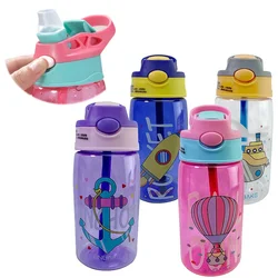 480ML Kids Water Sippy Cup Creative Cartoon Baby Feeding Cup con cannucce bottiglia d'acqua a tenuta stagna tazze per bambini portatili all'aperto