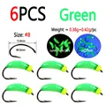 6 piezas verdes