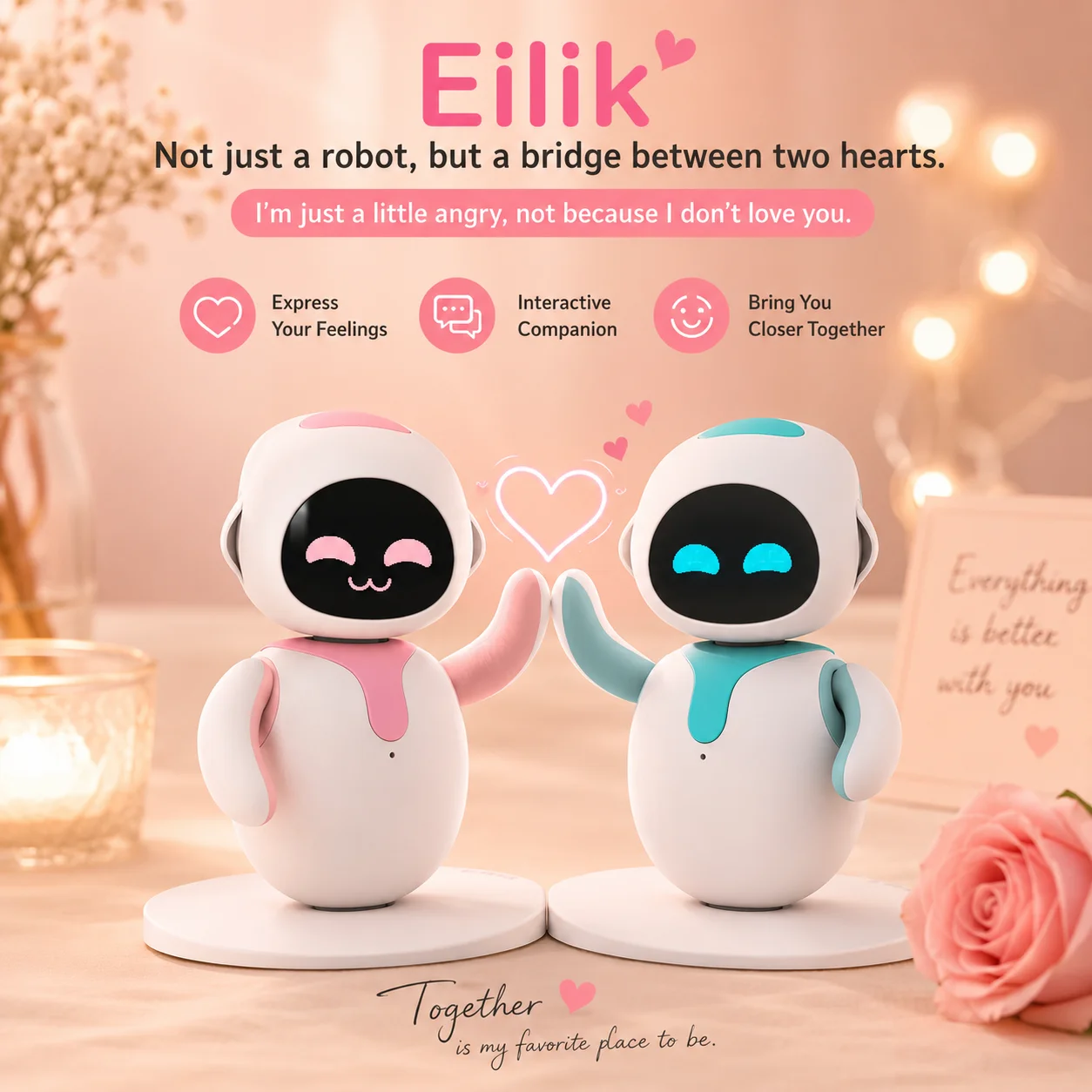 Robots vocaux interactifs Eilik, robots émotionnels, compagnons de bureau pour les couples, cadeaux tactiles